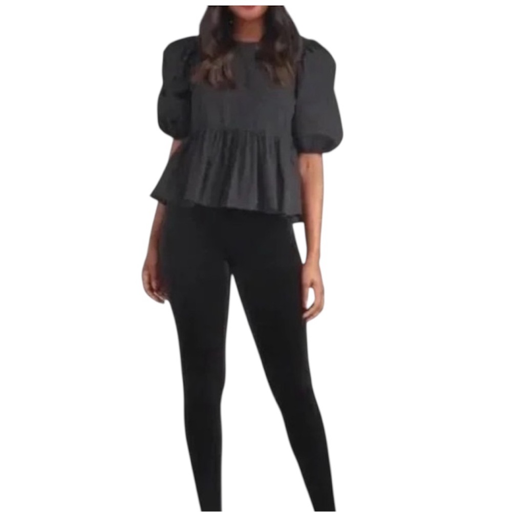 Spanx High Waisted Velvet Leggings in Black Size Medium NEW - Picture 2 of 4